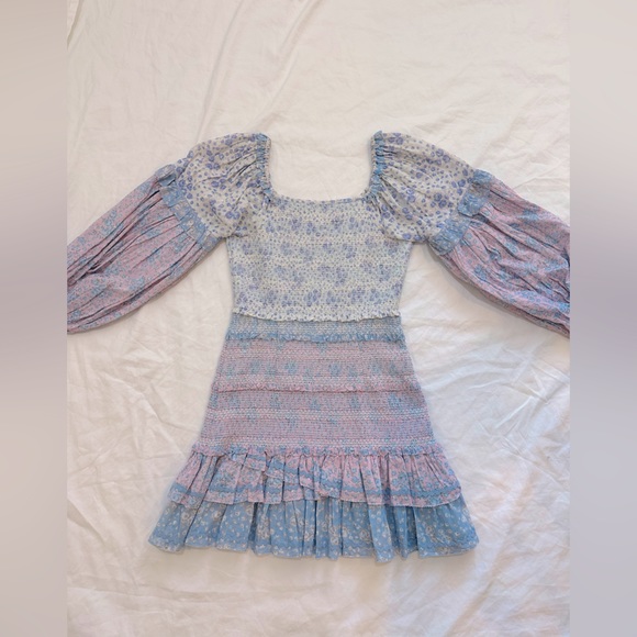 Loveshackfancy Ensley tiered puff sleeve floral mini dress - Picture 5 of 11